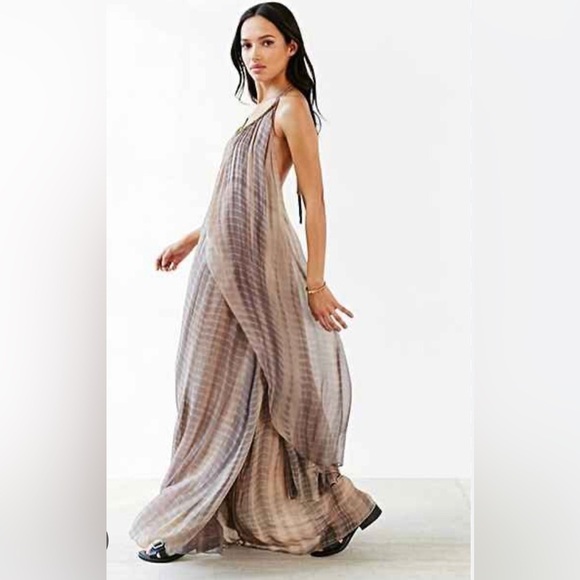 RAGA Women's S Aphrodite Maxi Multi-Color Boho Halter Dress w/Beaded Collar NWT - Picture 14 of 16